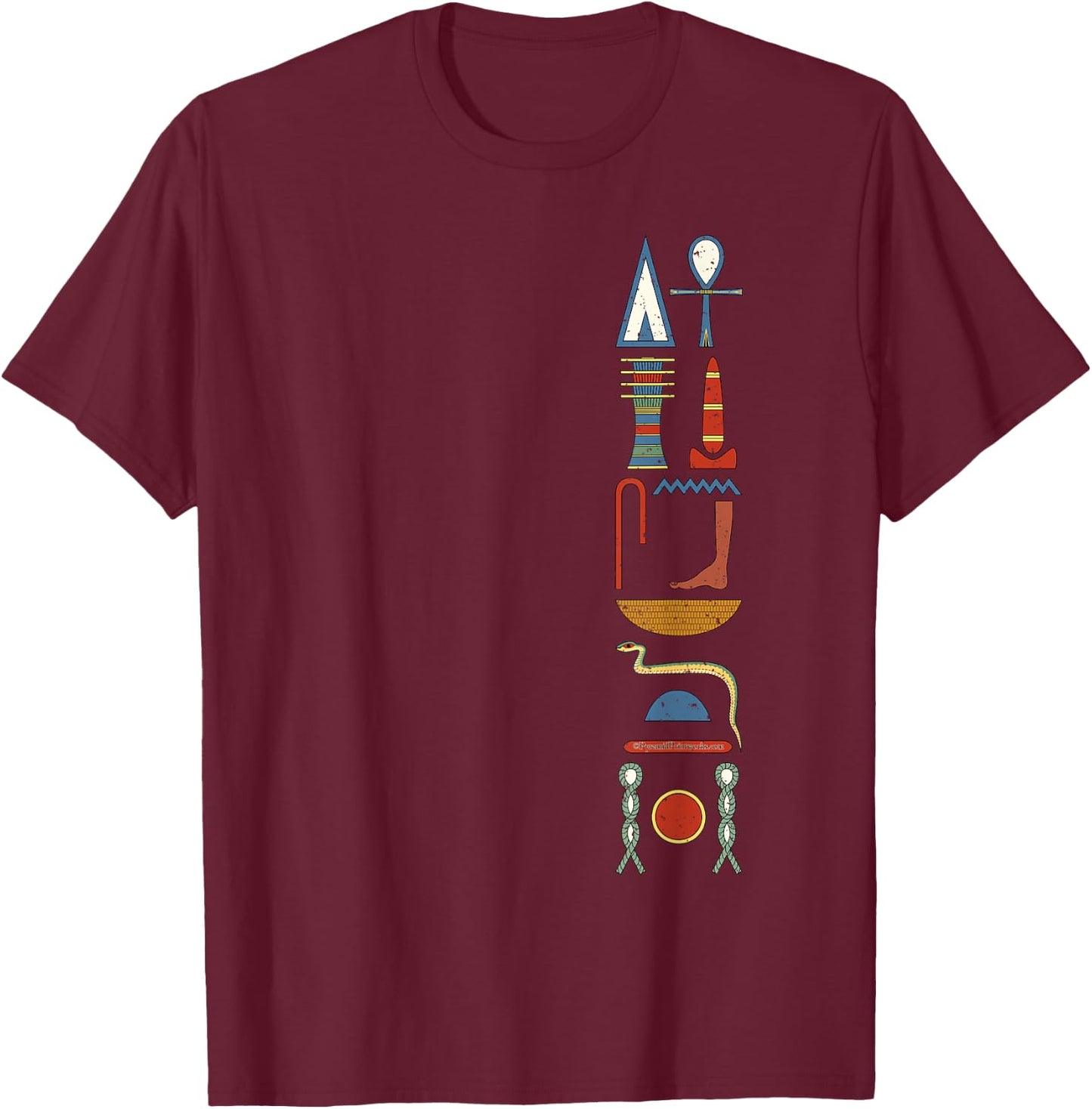 Life Prosperity Health Forever Ancient Egyptian Hieroglyphic T-Shirt - T-Shirt | Maroon