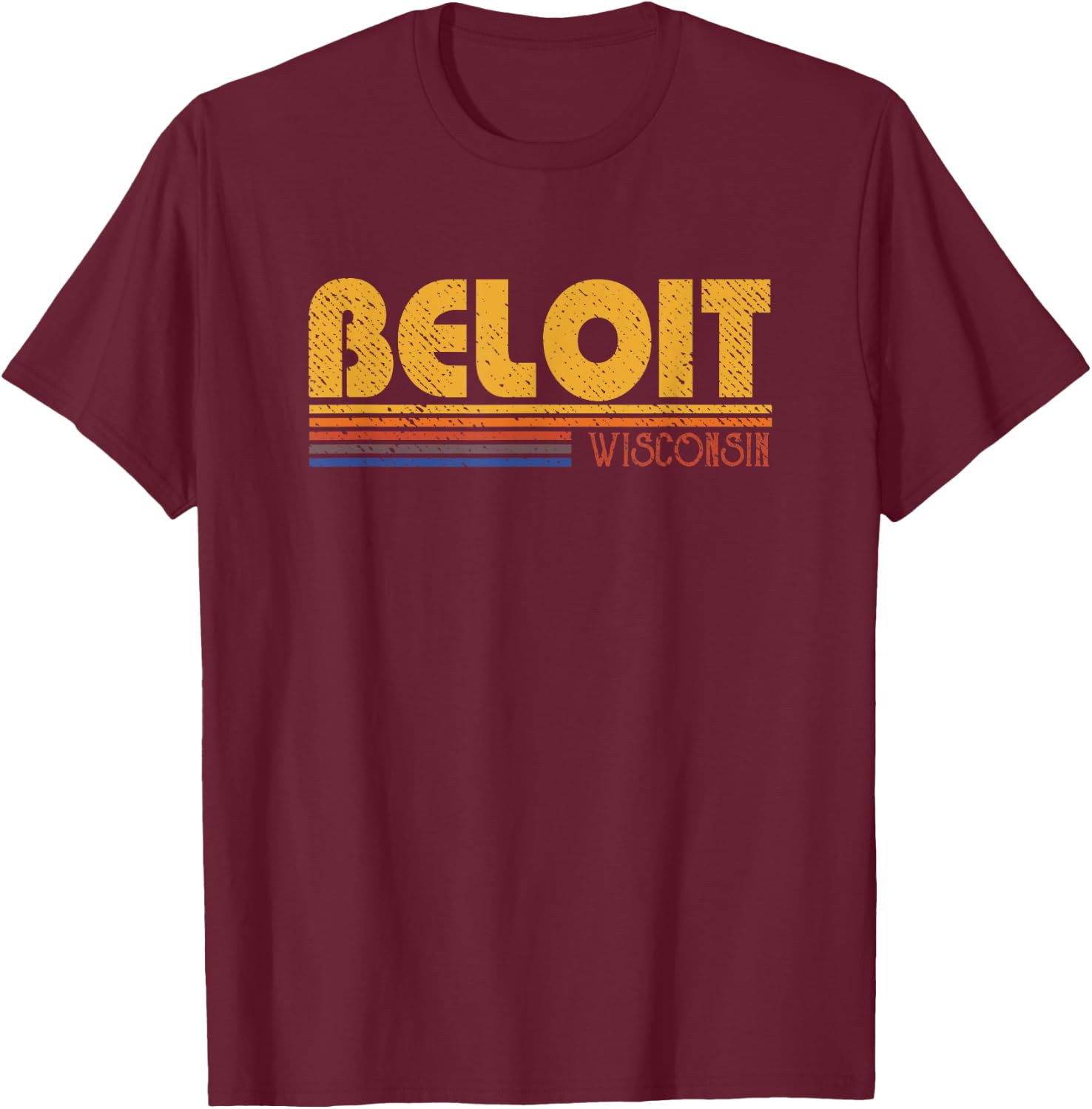 Retro Beloit Wisconsin T-Shirt - T-Shirt | Maroon