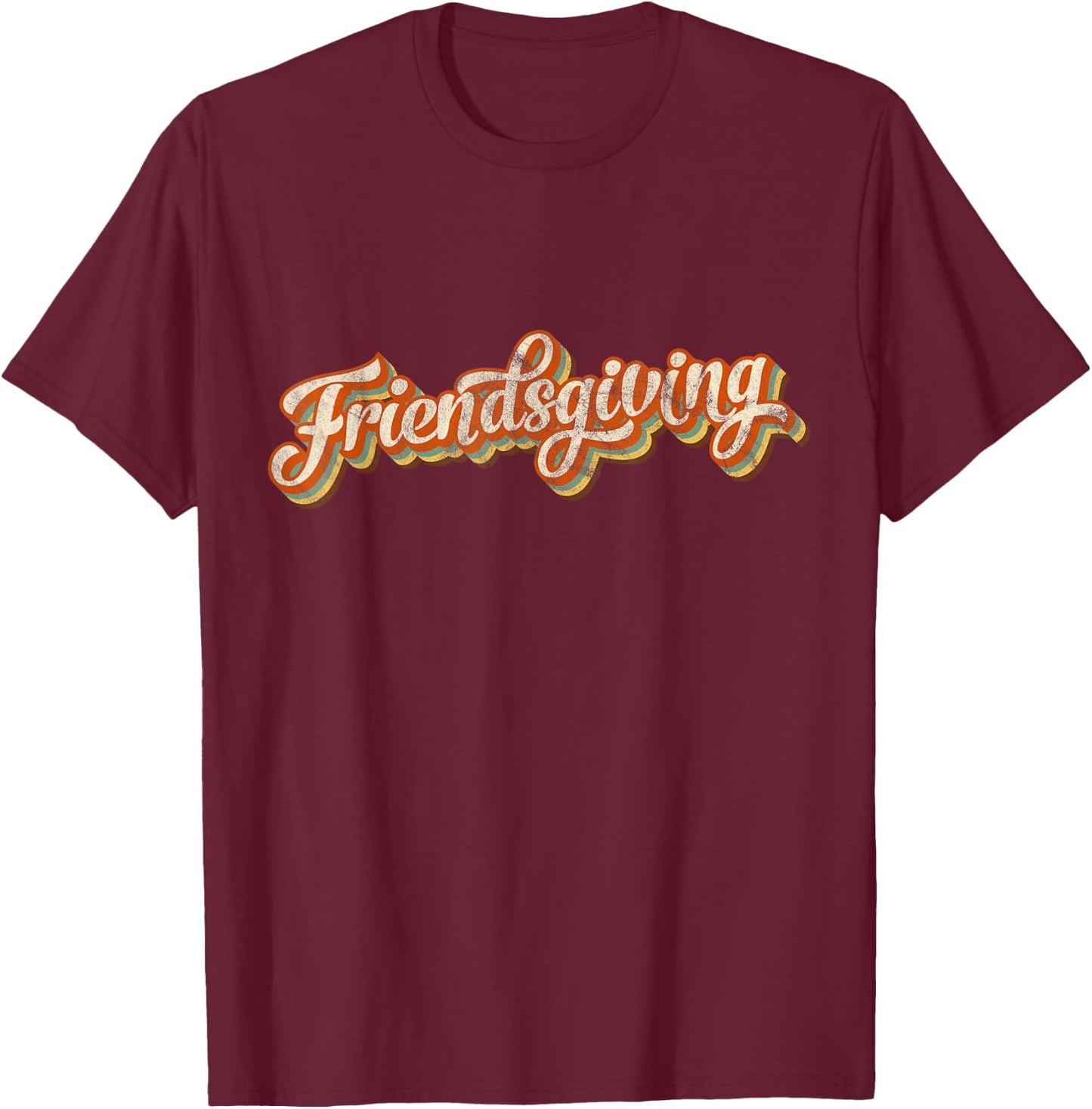 Vintage Friendsgiving Thanksgiving Costume Turkey Day Gifts T-Shirt - T-Shirt | Maroon
