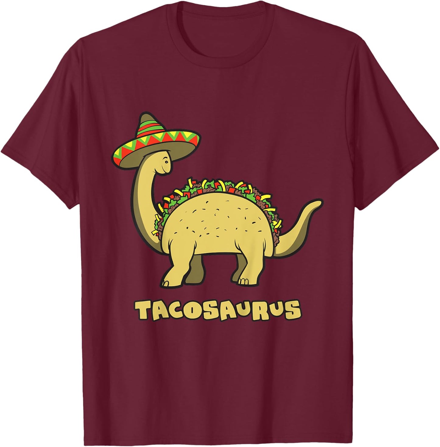 Funny Tacosaurus - Kids' Taco Dinosaur Gift T-Shirt - T-Shirt | Maroon