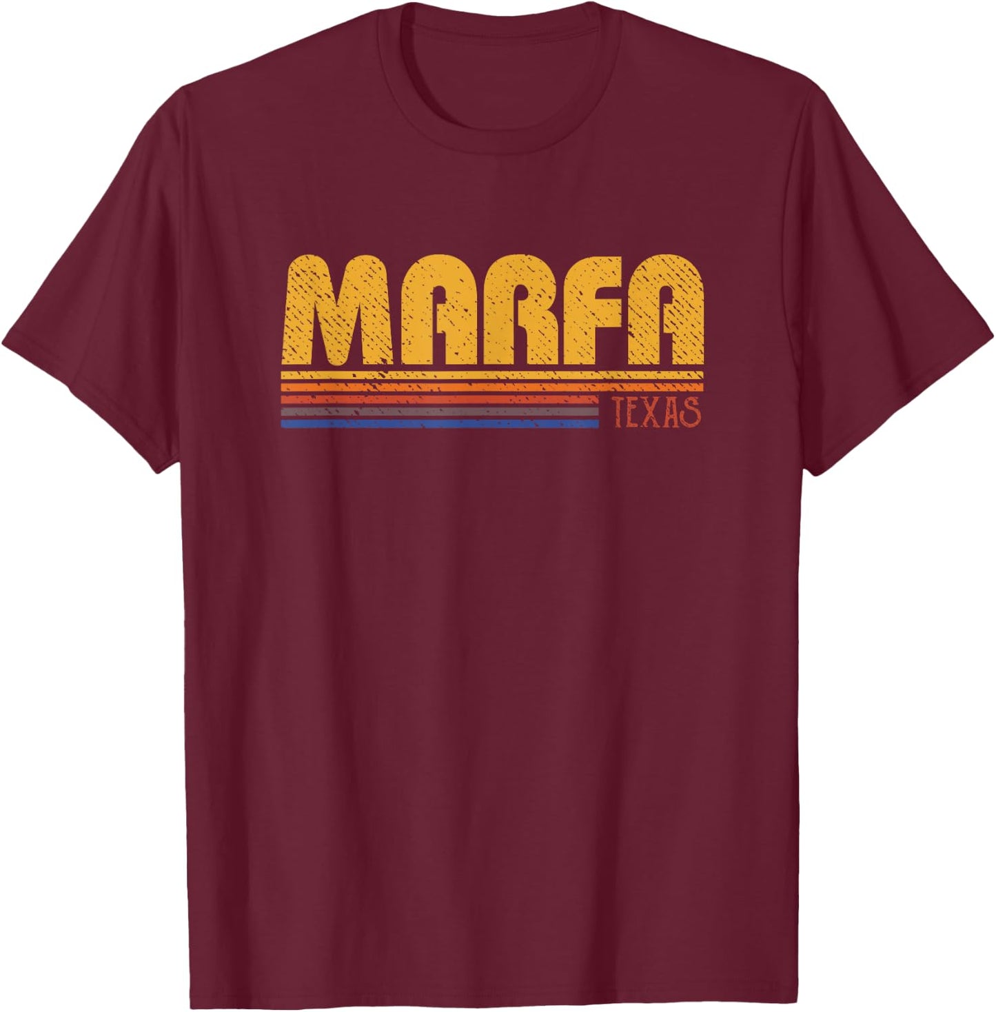 Retro Marfa Texas Vintage 80s Style T-Shirt - T-Shirt | Maroon