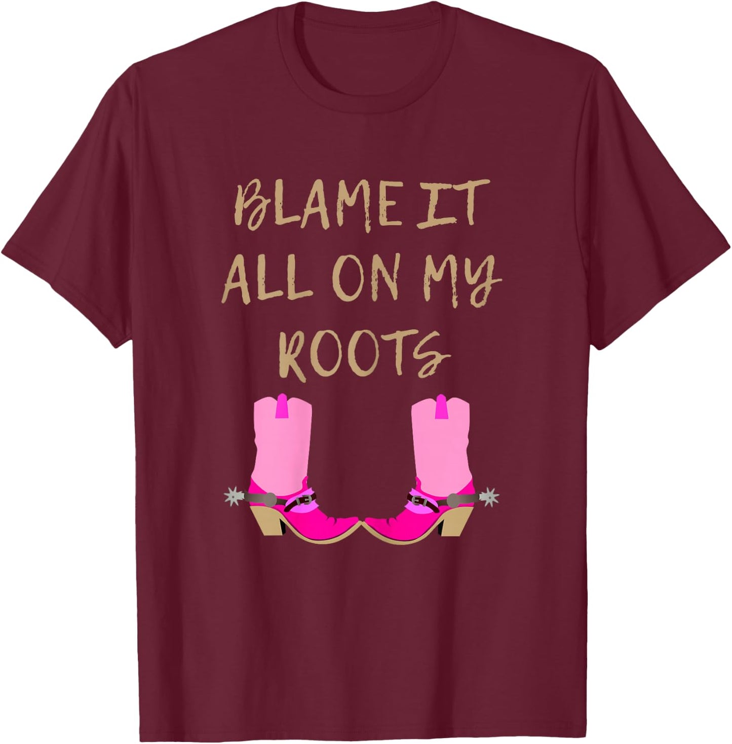 Blame It All On My Roots | Girls Kids - Country T-Shirt - T-Shirt | Maroon