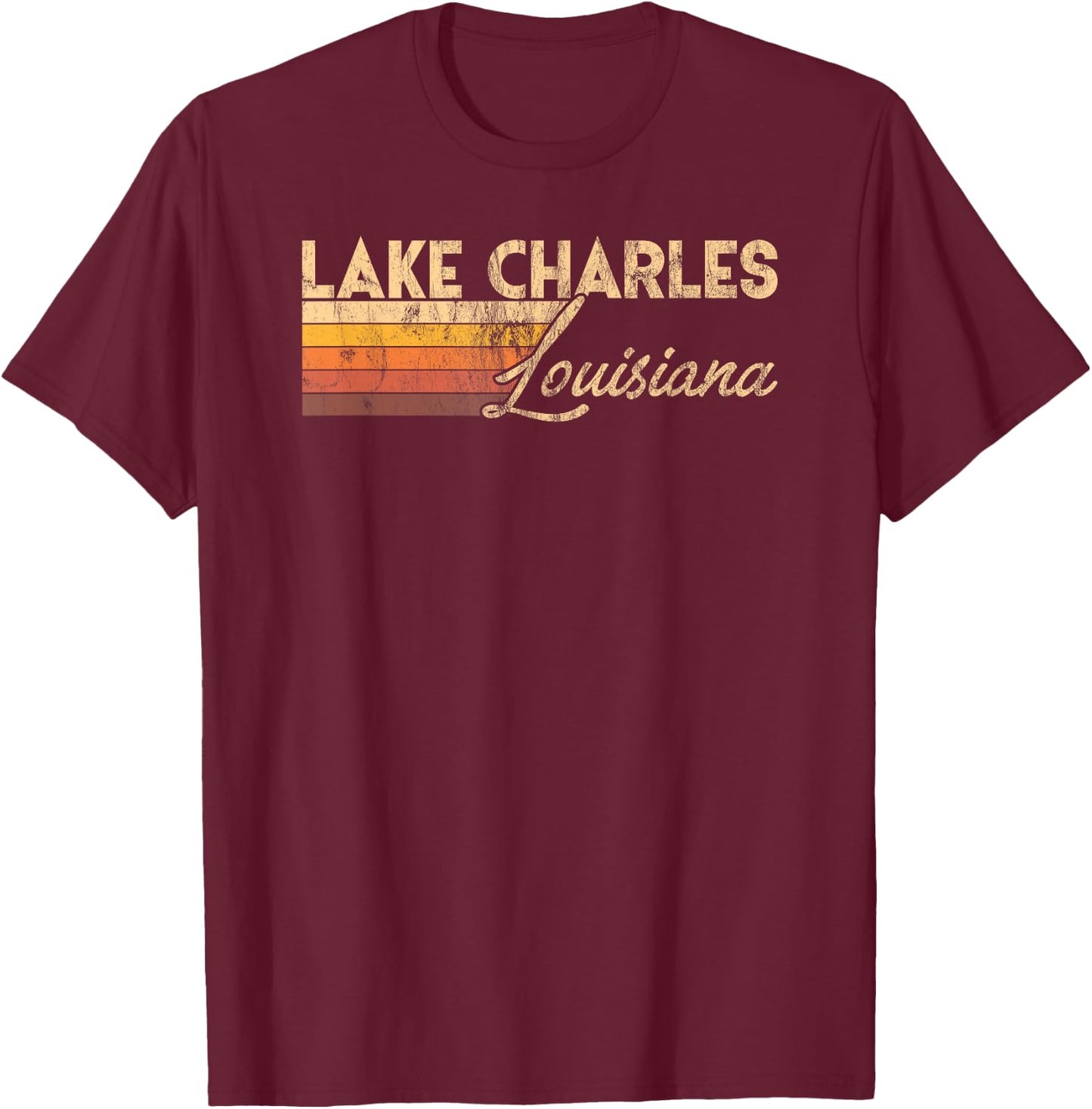 Lake Charles Louisiana T-Shirt - T-Shirt | Maroon