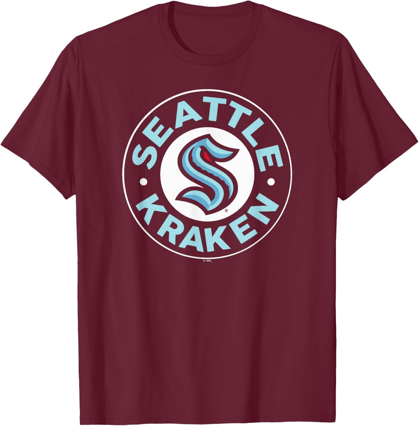 Seattle Kraken Symbol Navy Officially Licensed T-Shirt - T-Shirt | Maroon