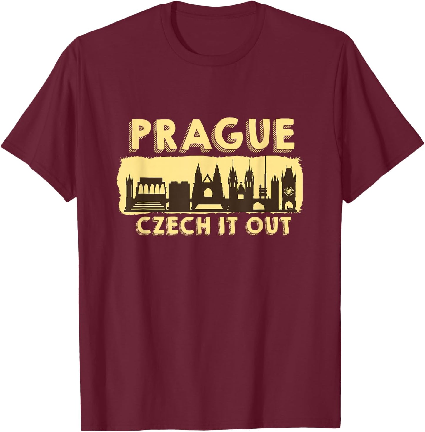 Prague Czech It Out Czech Republic T-Shirt - T-Shirt | Maroon
