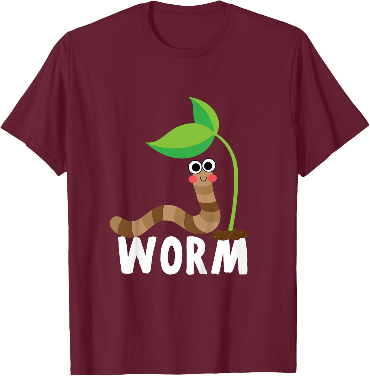 Kids Worm Shirt For Boys Or Girls | Cute Worm Gift T-Shirt - T-Shirt | Maroon