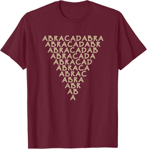 Abracadabra Triangle Protection Amulet Magic T-Shirt - T-Shirt | Maroon