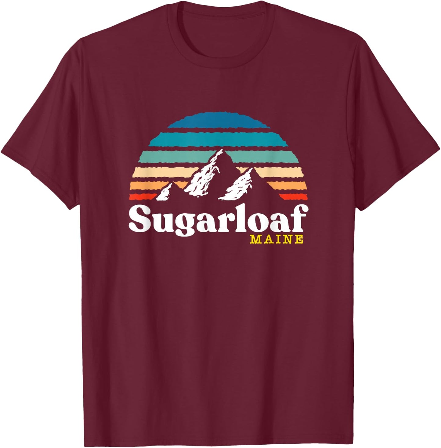 Sugarloaf, Maine - USA Ski Resort 1980s Retro T-Shirt - T-Shirt | Maroon