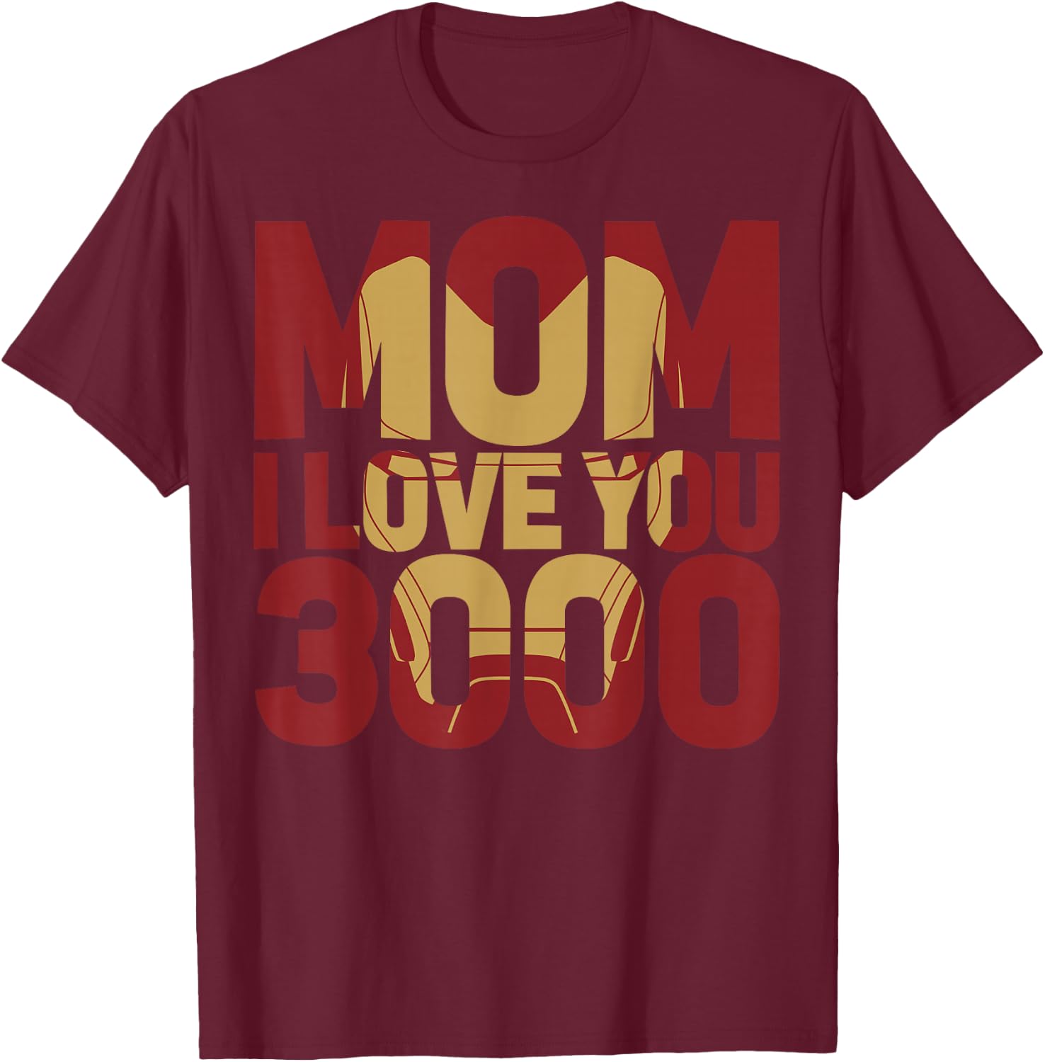 Marvel Avengers Endgame Mom I Love You 3000 Iron Man Fill T-Shirt - T-Shirt | Maroon