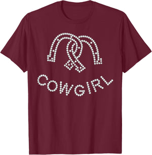 Cowgirl - Cool western cow girl horseshoe shirt T-Shirt - T-Shirt | Maroon