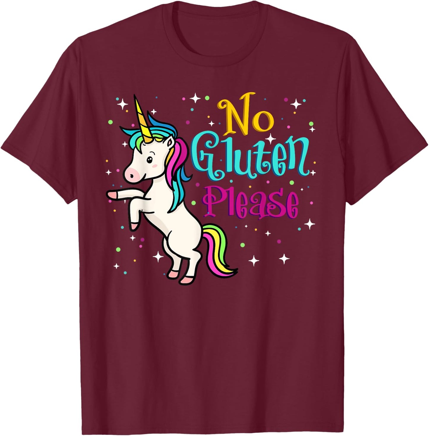 No Gluten Please Shirt Celiac Disease Autoimmune Eco Gift T-Shirt - T-Shirt | Maroon