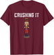 Men's Black Cotton Polyester Blend Modern Cartoon , Small, Short Sleeve, , Classic Fit, Christmas, Celebration, Casual, Winter T-Shirt - T-Shirt | Maroon