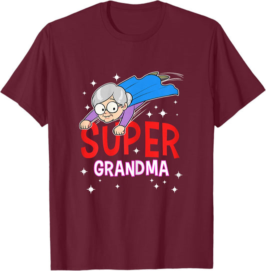 Super Grandma Superhero Grandma Nana Heroine T-Shirt - T-Shirt | Maroon