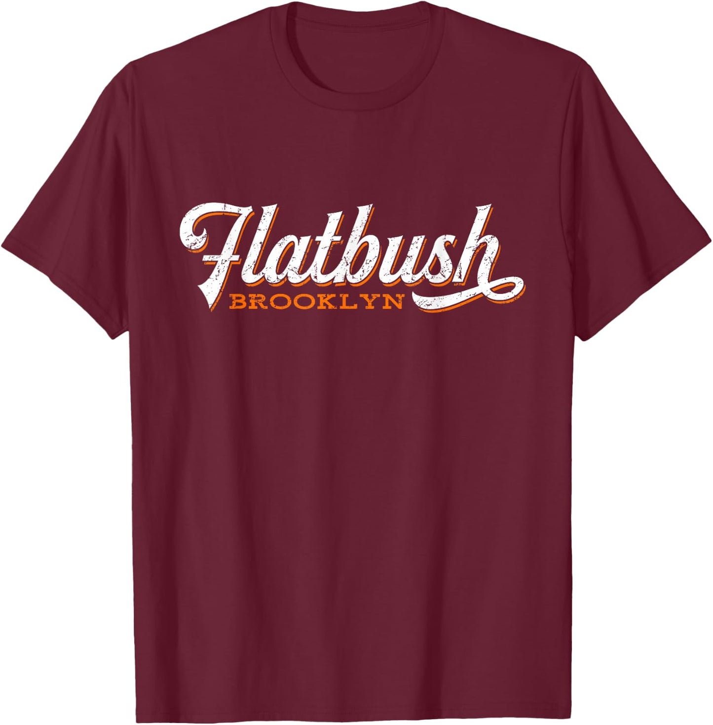 Flatbush Brooklyn New York Retro Cool T-Shirt - T-Shirt | Maroon