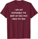 I Am Not Responsible for What My Face Does When You Talk T-Shirt - T-Shirt | Maroon