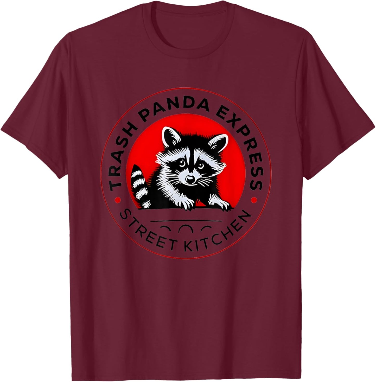 Trash Panda Express Street Kitchen T-Shirt - T-Shirt | Maroon