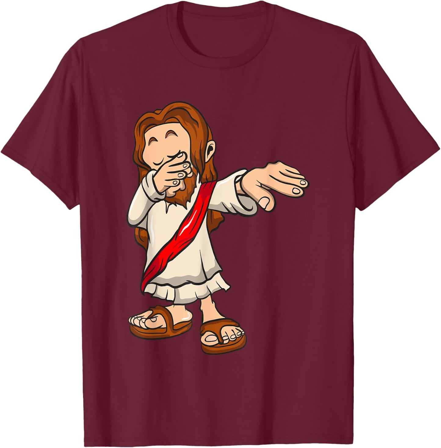 Dabbing Jesus Shirt T-Shirt - T-Shirt | Maroon