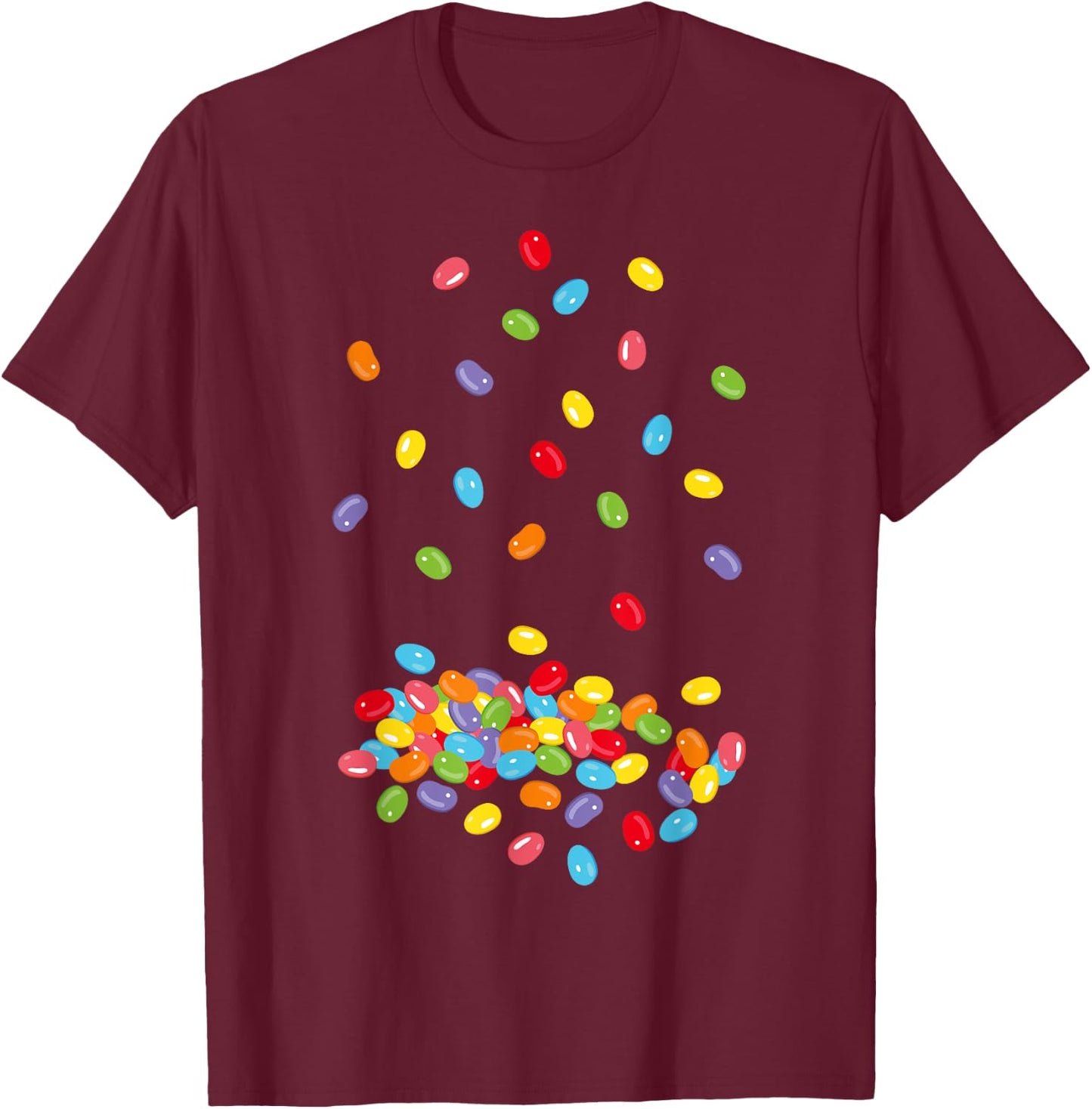 Jelly Beans Colourful Jelly Sweets Design T-Shirt - T-Shirt | Maroon