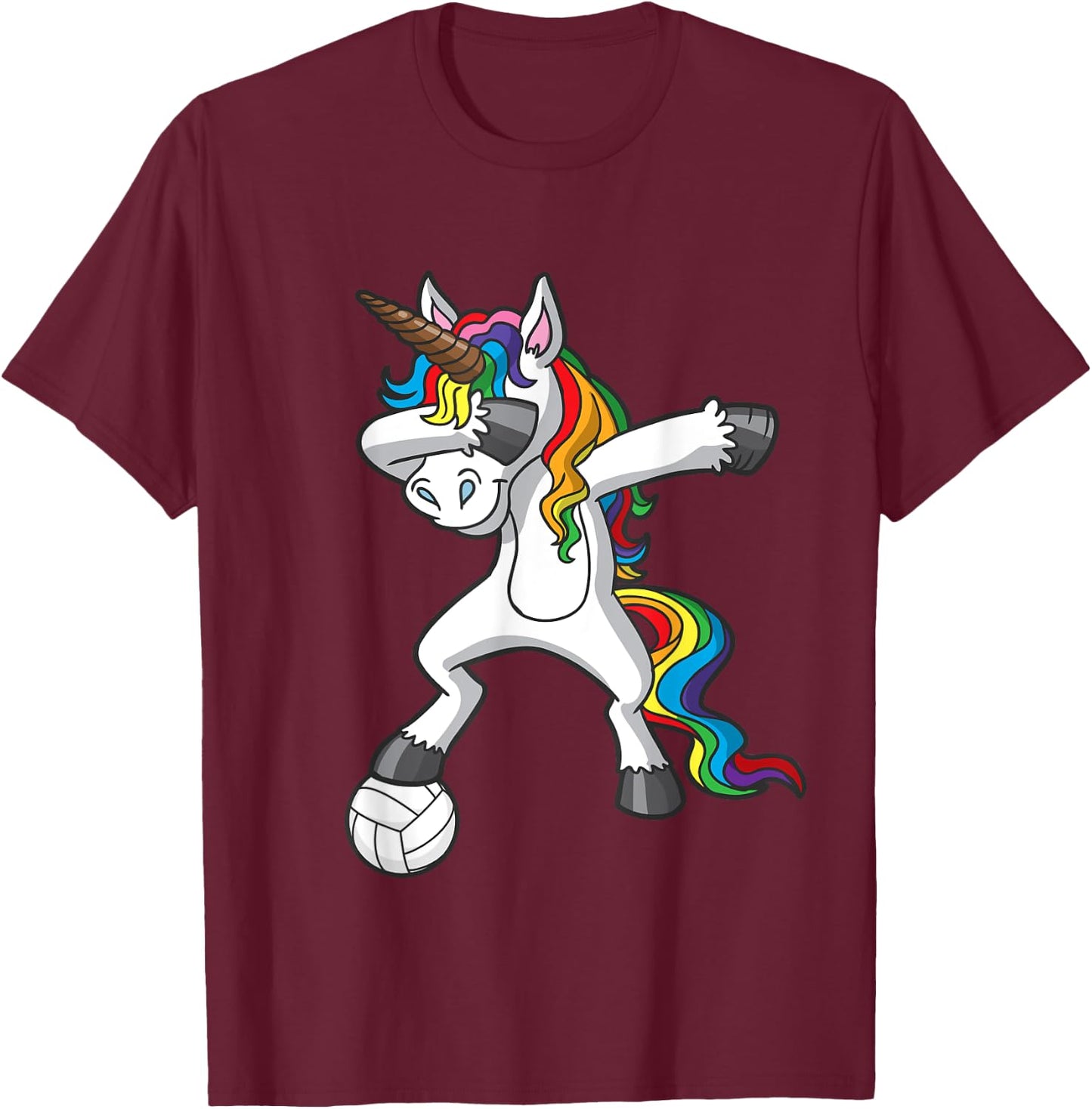Dabbing Unicorn Volleyball Player Team Goalie Girls T-Shirt - T-Shirt | Maroon
