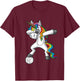 Dabbing Unicorn Volleyball Player Team Goalie Girls T-Shirt - T-Shirt | Maroon