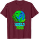 World Peas - Funny World Peace Pun T-Shirt - T-Shirt | Maroon