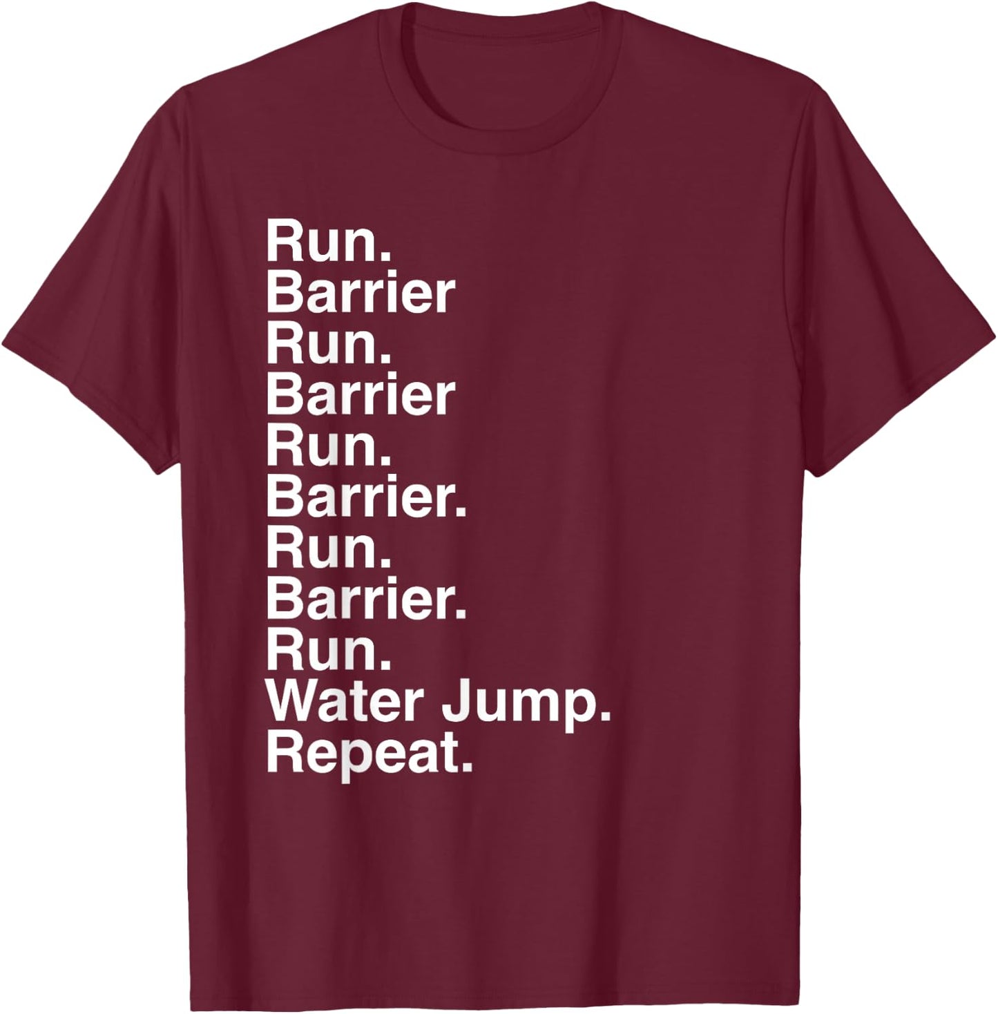 Steeplechase Track and Field Run Barrier Water Jump T-Shirt - T-Shirt | Maroon