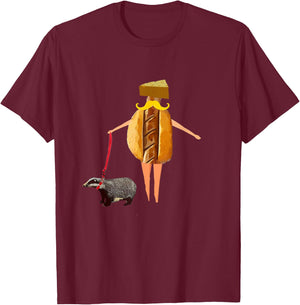 Wisconsin Fan, Brat, Cheese, Badger Pet Funny Shirt T-Shirt - T-Shirt | Maroon