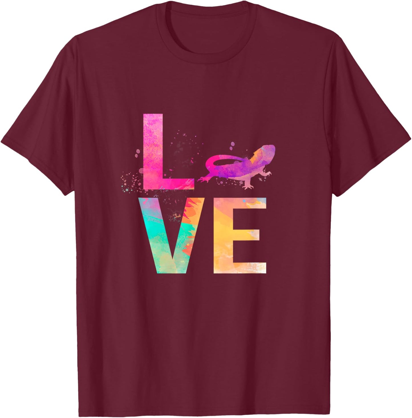 Colorful Bearded Dragon Mom Gifts Bearded Dragon T-Shirt - T-Shirt | Maroon