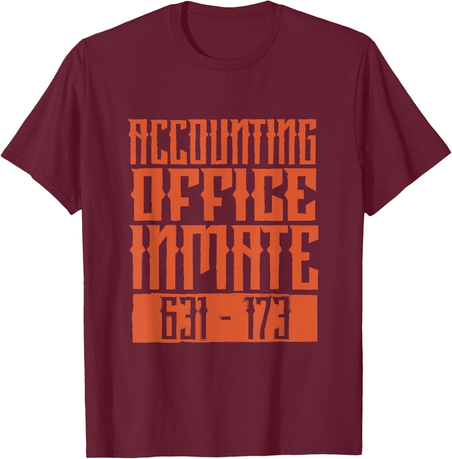 Accounting Office Inmate Jail Halloween Costume T-Shirt - T-Shirt | Maroon