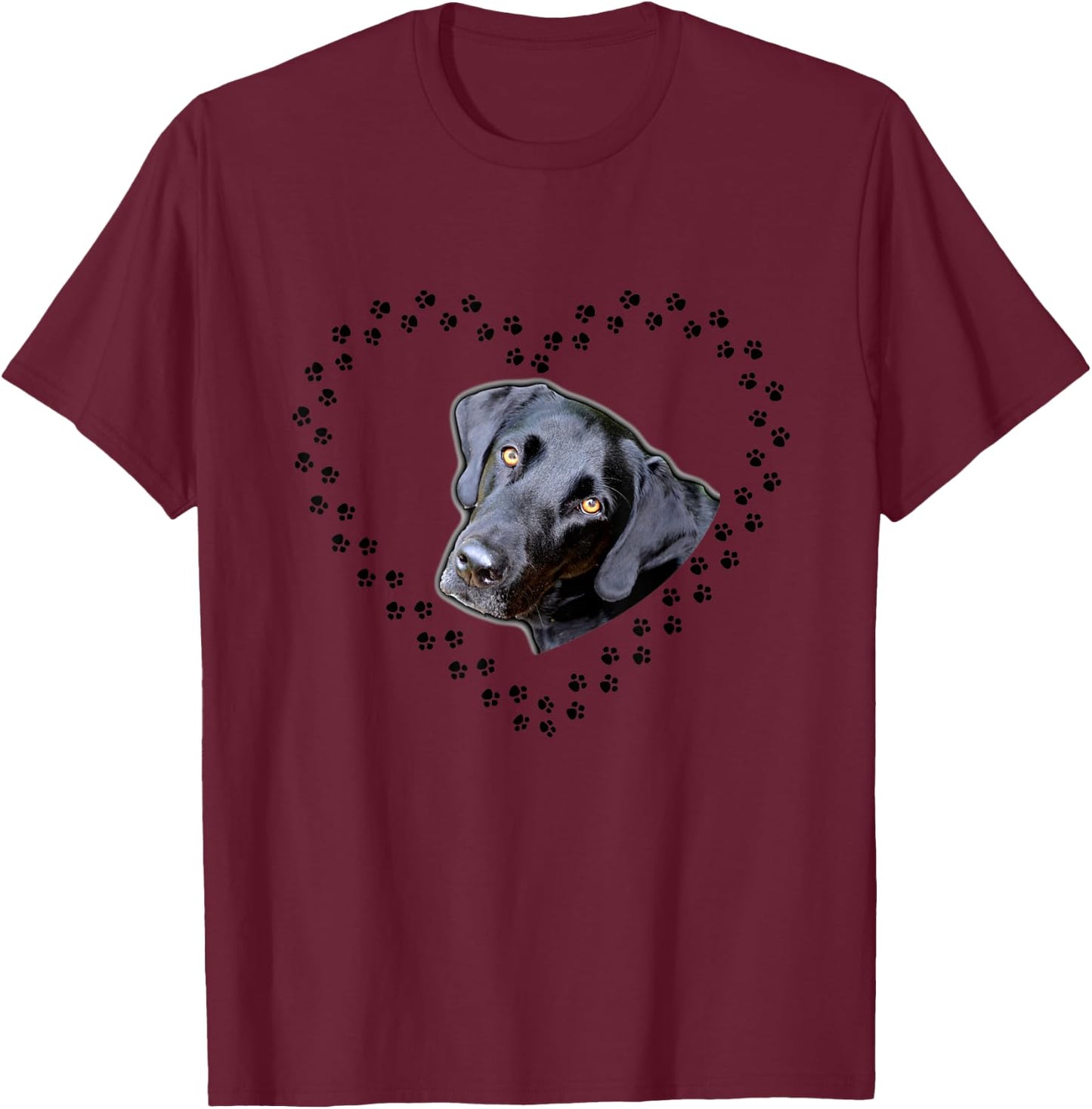 Black Labrador Retriever Dog T-Shirt - T-Shirt | Maroon