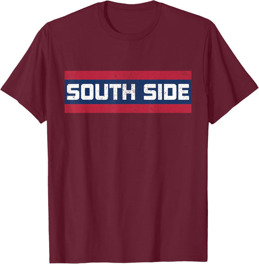 Retro South Side T Shirt Chicago Baseball Fan Gift T-Shirt - T-Shirt | Maroon