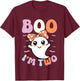 Kids Boo I'm Two Ghost 2nd Birthday Kids 2 Years Old Halloween T-Shirt - T-Shirt | Maroon