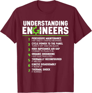 Funny Engineer Gifts Understanding Engineers Men Black Cotton Blend T-Shirt - T-Shirt | Maroon