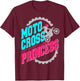 Motocross Princess Girls Women Dirt Bike Rider T-Shirt - T-Shirt | Maroon