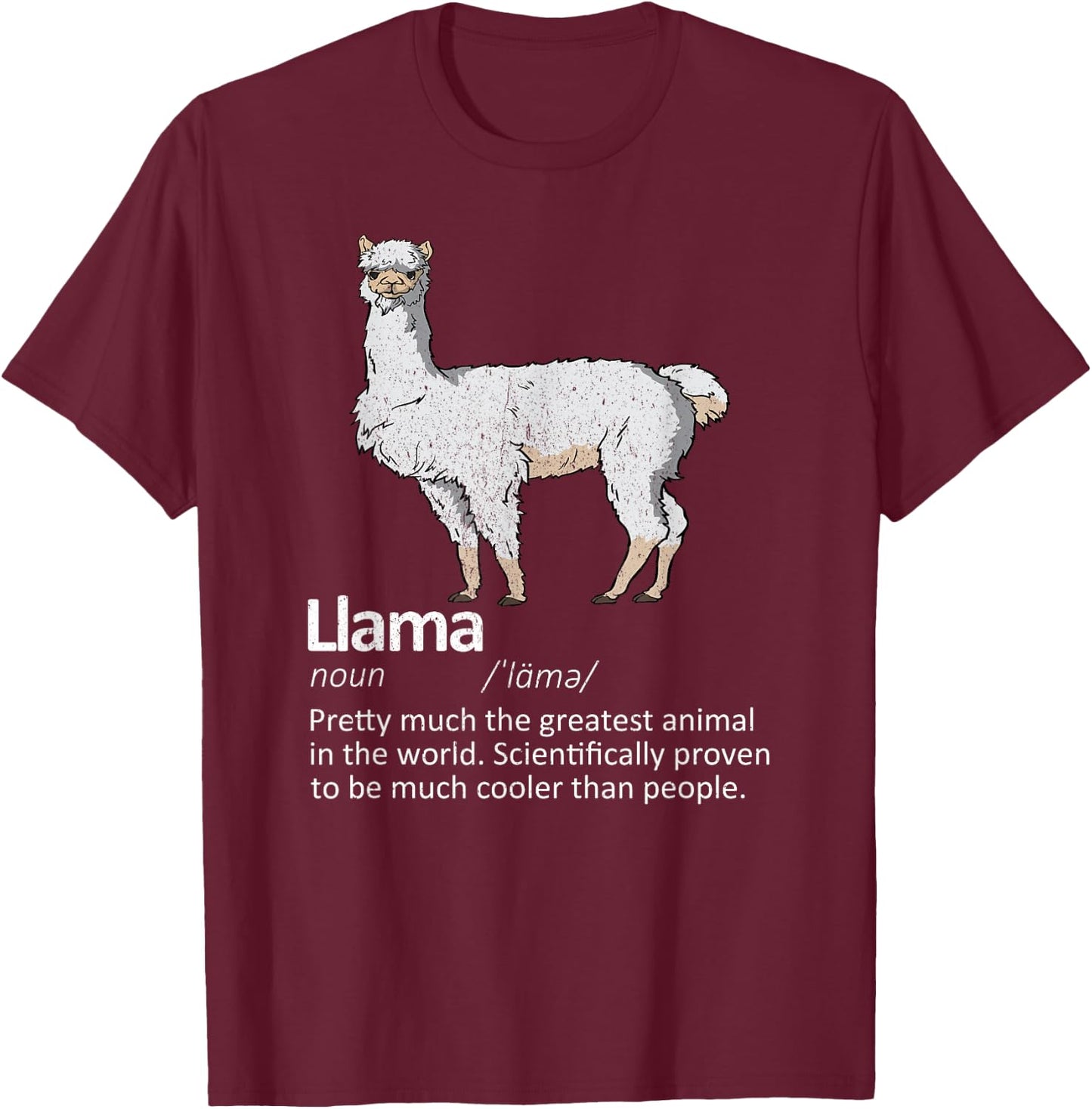 Llama Funny Definition | Llama Lover Owner & Farmer Gift T-Shirt - T-Shirt | Maroon