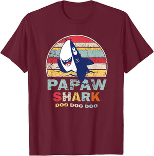 Vintage Papaw Shark Shirt Fathers Day Gift Women T-Shirt - T-Shirt | Maroon