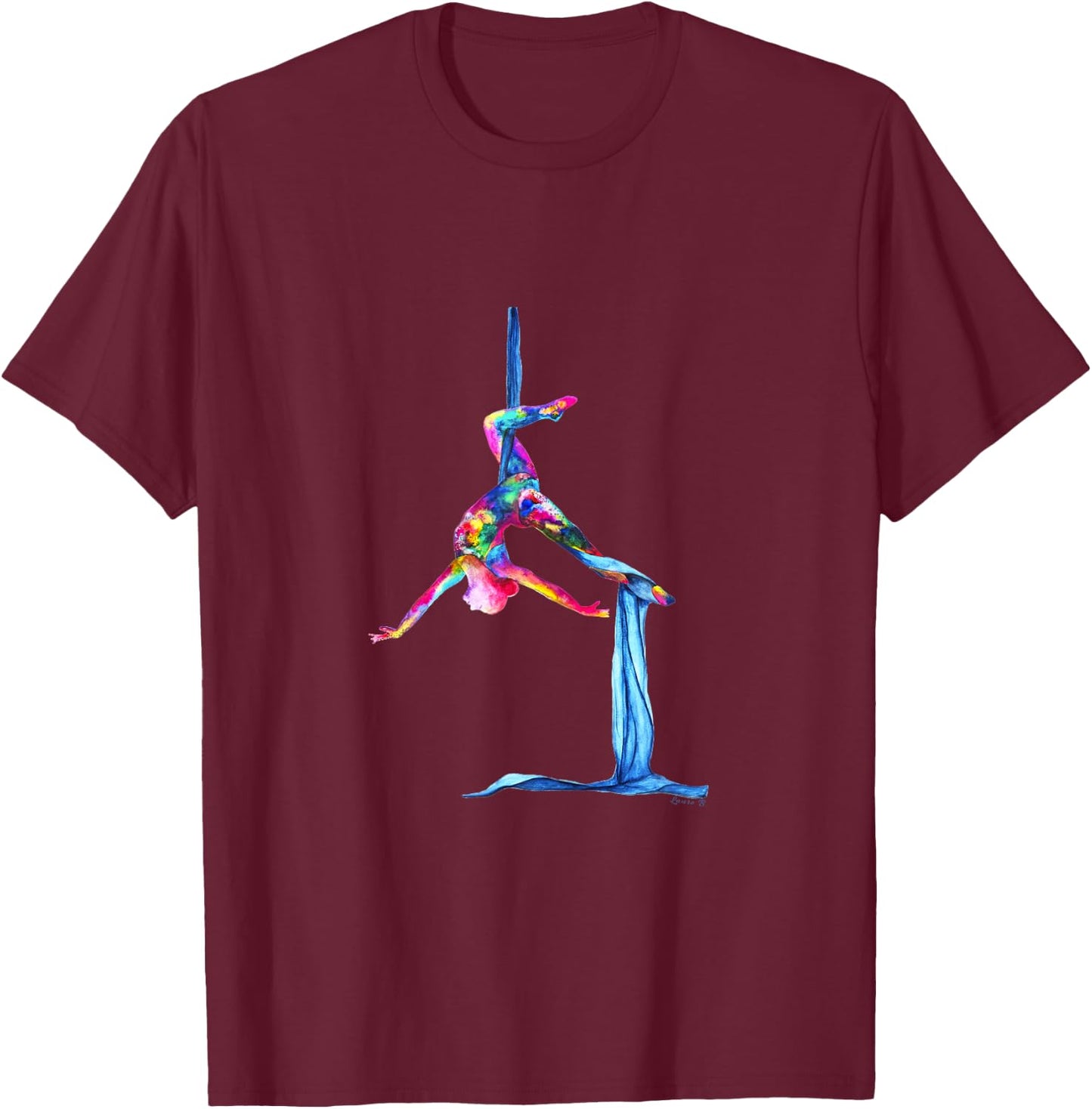 Aerial silk yoga T-Shirt - T-Shirt | Maroon