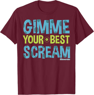 Disney Pixar Monsters Inc. Your Best Scream Graphic T-Shirt - T-Shirt | Maroon