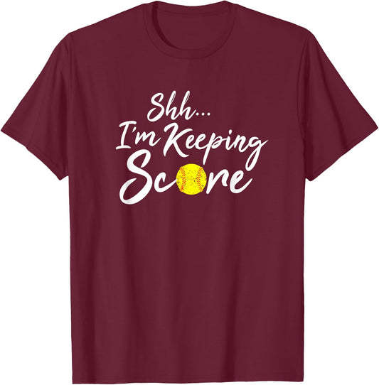 Scorekeeper Gift Funny Softball Team Score Book Keeper Shirt T-Shirt - T-Shirt | Maroon