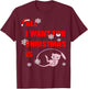 Awesomazing Designs All I Want For Christmas Is Mew -Adults Black T-Shirt - T-Shirt | Maroon