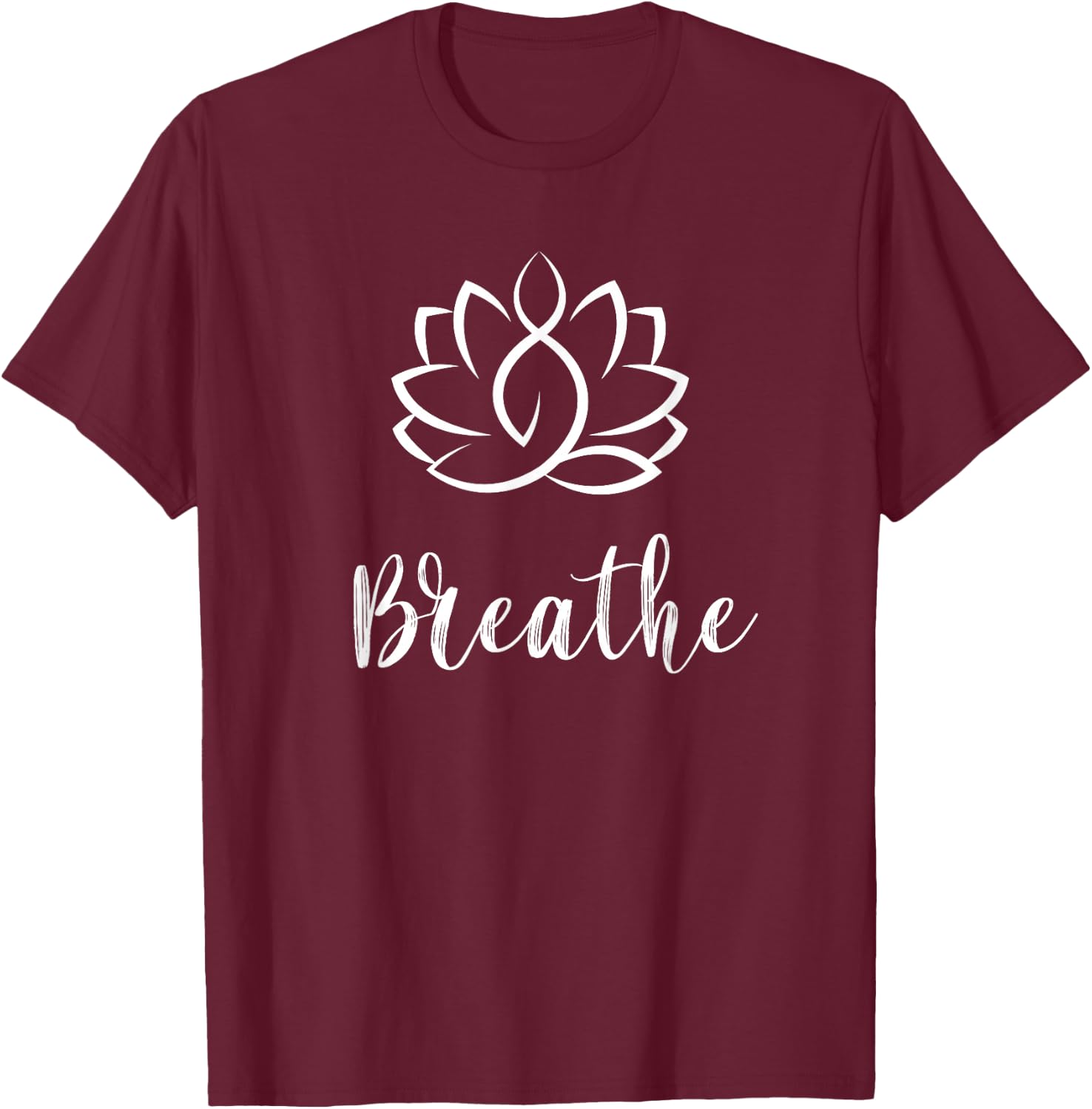 Breathe Buddha Lotus Flower Meditation Yoga T-Shirt - T-Shirt | Maroon