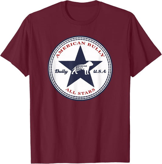 American Bully All Stars Bully U.S.A. T-Shirt - T-Shirt | Maroon