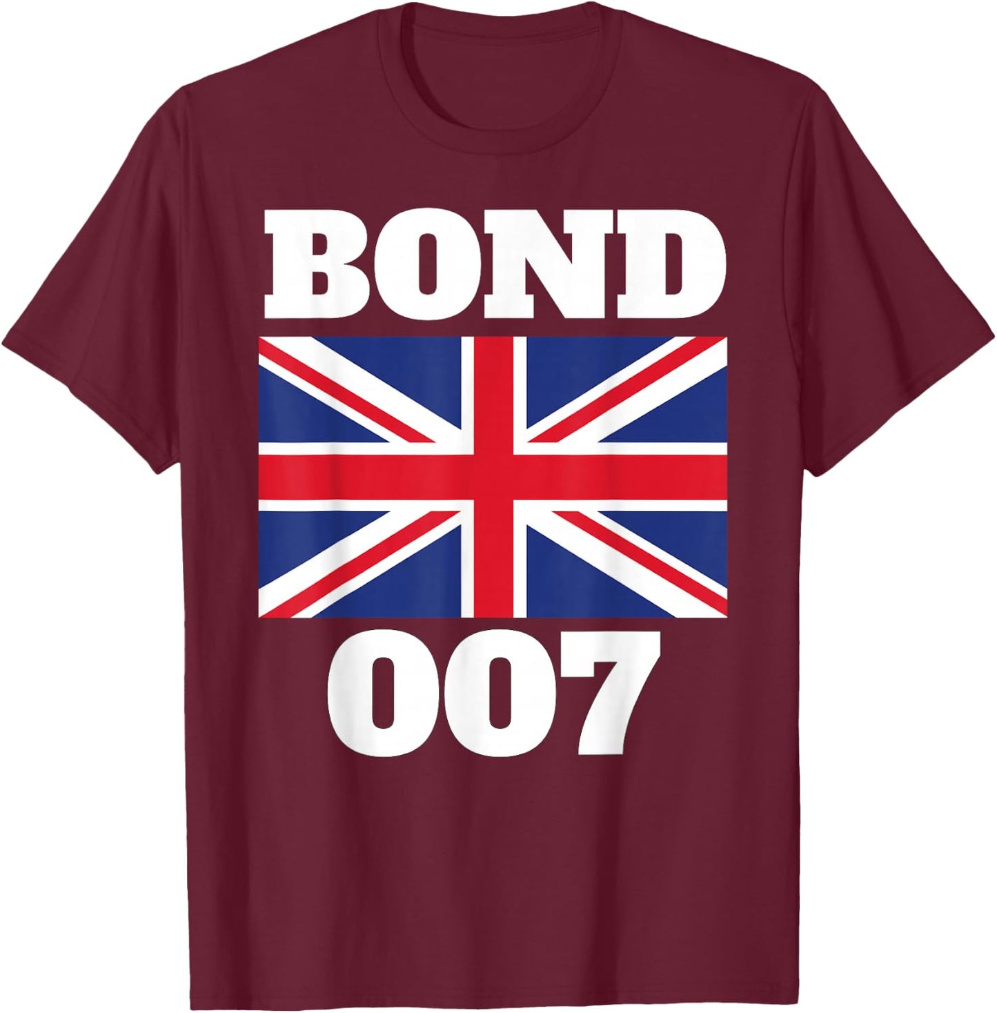 Bond Union Flag 007 Retro Shirt T-Shirt - T-Shirt | Maroon