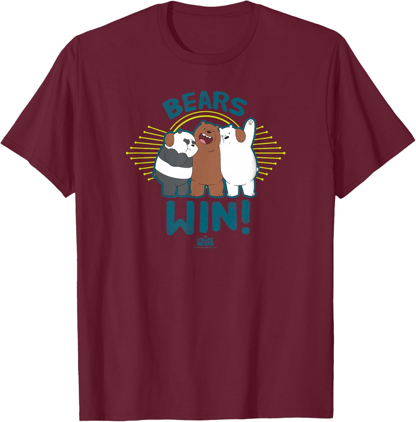 We Bare Bears Bears Win T-Shirt - T-Shirt | Maroon