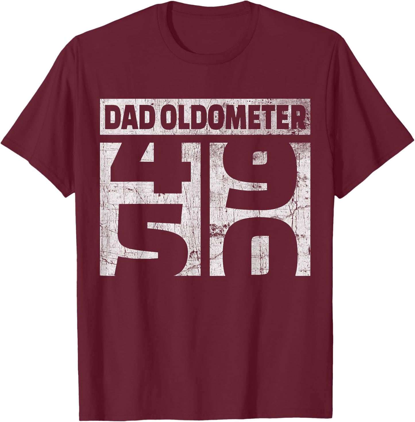 Oldometer 49-50 Funny 50th Birthday Odometer Gift Dad T-Shirt - T-Shirt | Maroon