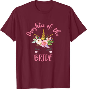 Unicorn Daughter of the Bride , Wedding Gift T-Shirt - T-Shirt | Maroon