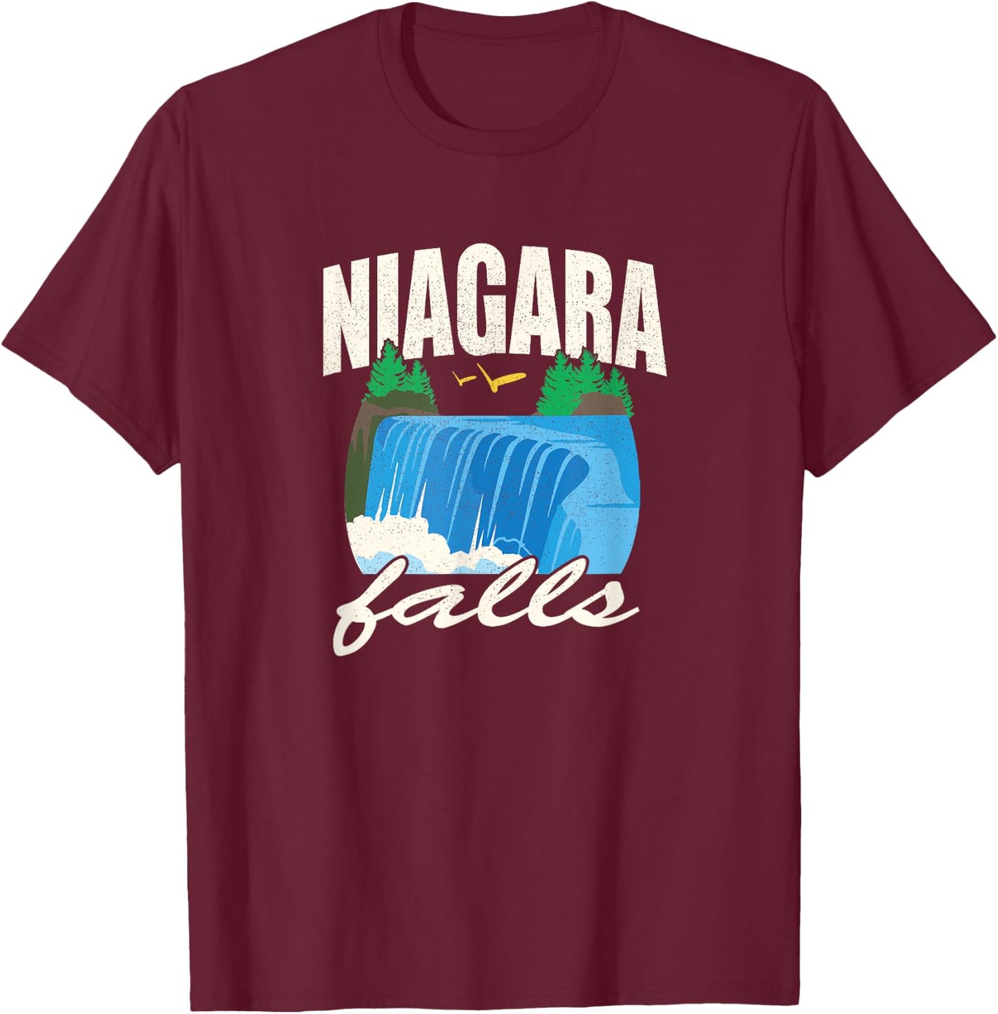 Vintage Niagara Niagra Falls National Park New York T Shirt T-Shirt - T-Shirt | Maroon