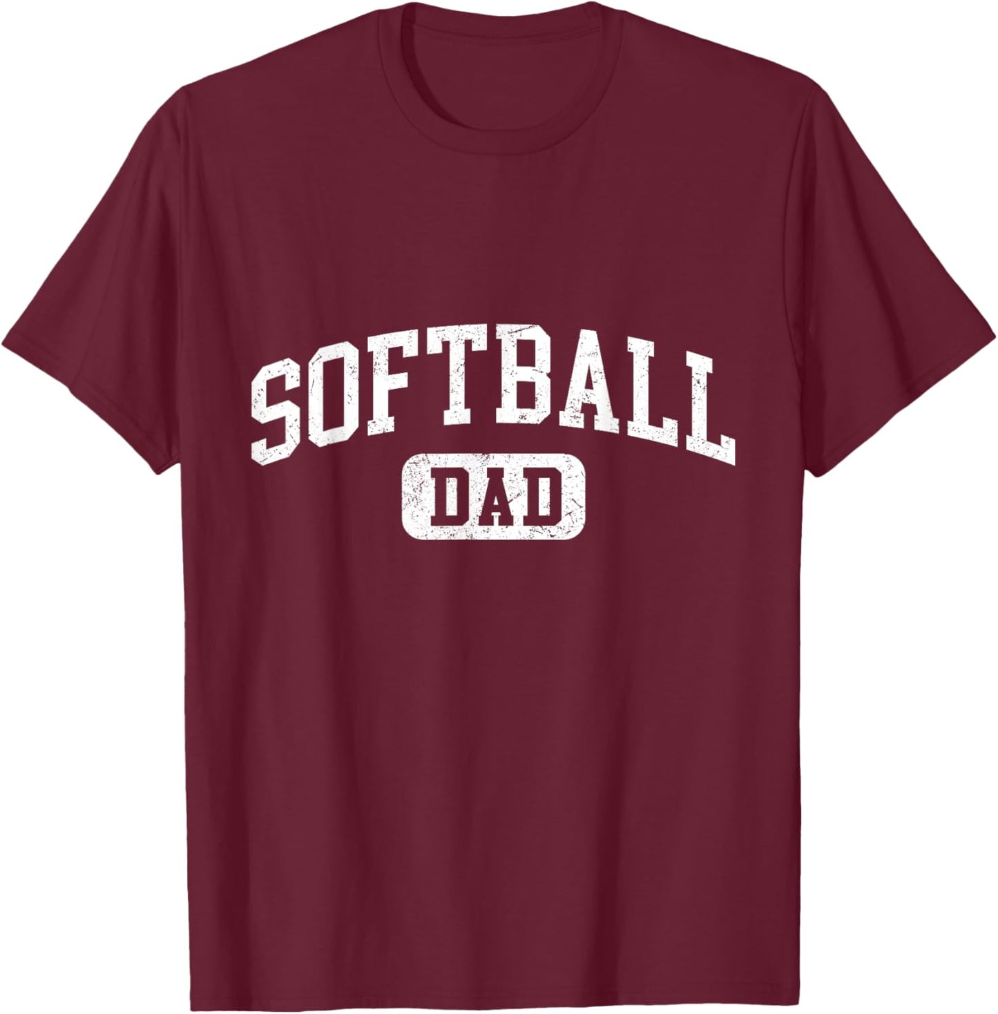 Softball Dad Funny Lettering Style Fathers Day Daddy T-Shirt - T-Shirt | Maroon