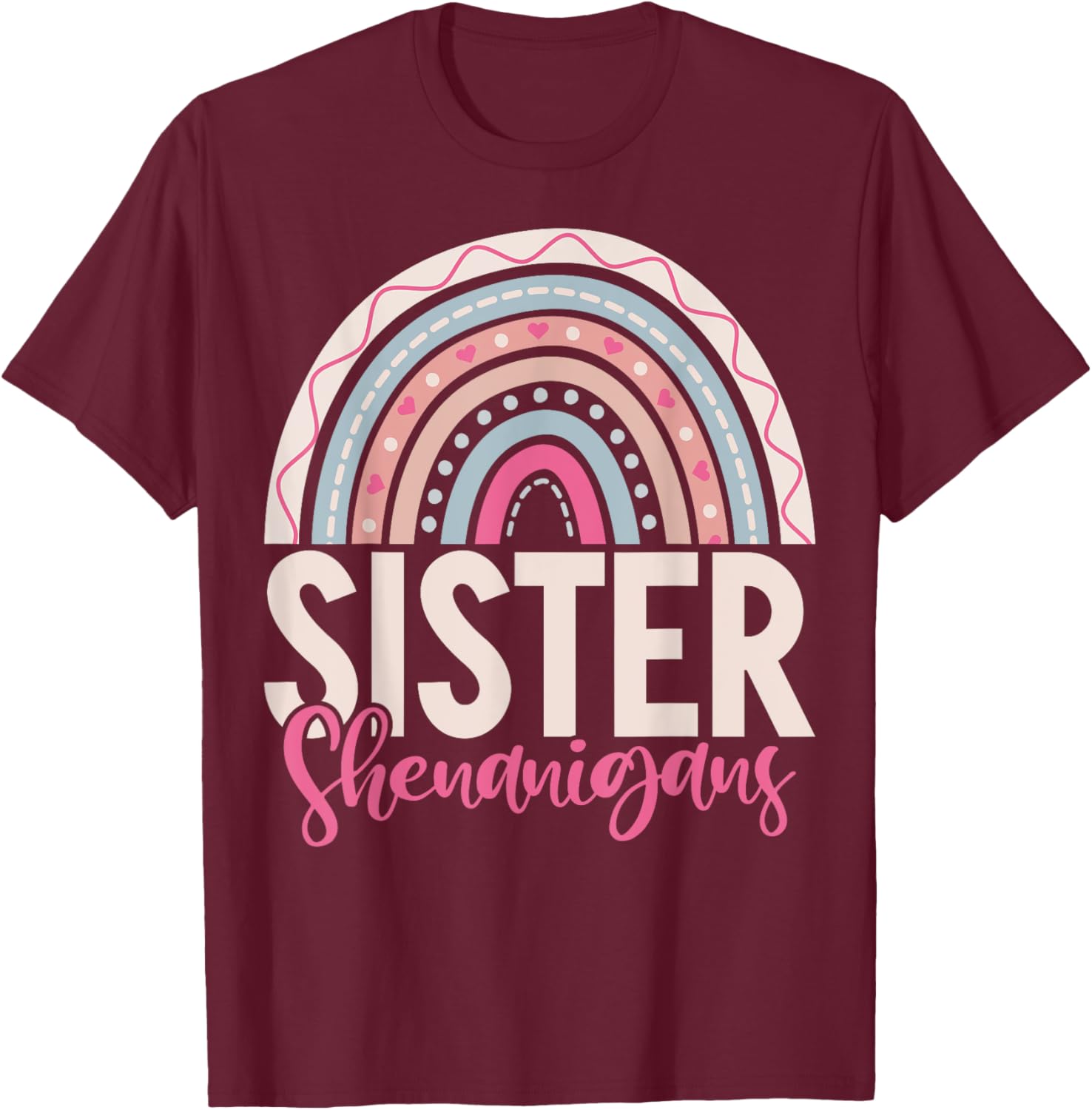 Sister Shenanigans Sister T-Shirt - T-Shirt | Maroon