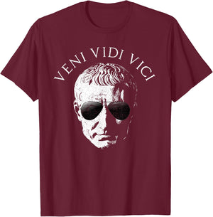 Veni Vidi Vici Gaius Julius Caesar Roman Empire T-Shirt - T-Shirt | Maroon